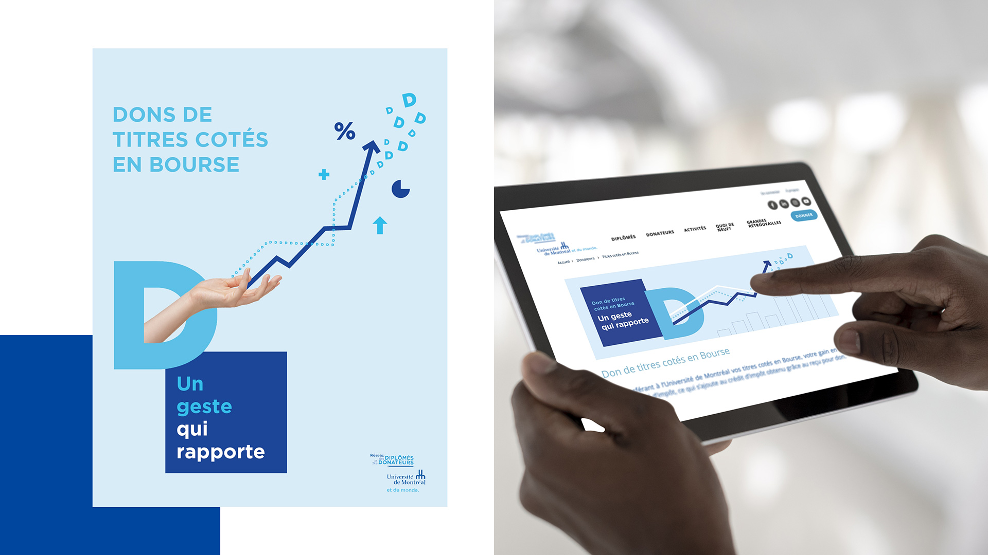 Chartes graphiques sur un iPad pour l'université de montréal